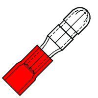 Nylon Geïsoleerde Rondsteker 4mm voor 0,5-1,5 mm² easy entry