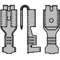 F-krimp Ongeïsoleerde Vlakstekerhuls+tab 6,3x0,8mm voor kabe