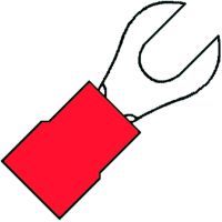 Klemko geïsoleerde 1/2rond Vorkkabelschoen M4 voor draad 0,5-1,5 mm