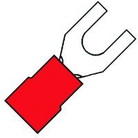 Klemko geïsoleerde vorkkabelschoen M3,5 voor 0,5-1,5 mm², PVC