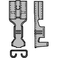 F-krimp Ongeïsoleerde Vlakstekerhuls 4,8x0,8mm voor kabel 1,