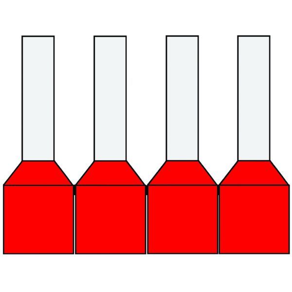 Klemko geïsoleerde adereindhuls rood 1 mm² penlengte 8mm in DIN kleur in dispenser 1000 stuks | 728270
