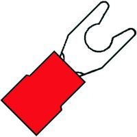 Klemko geïsoleerde klemvorkkabelschoen M3,5 voor draad 0,5-1,5 mm²