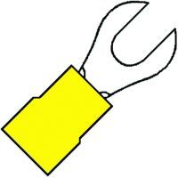 Geïsoleerde 1/2rond Vorkkabelschoen M4 voor draad 4,0-6,0 mm