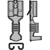 F-krimp ongeïsol. Vlakstekerhuls lip 6,3x0,8mm, 1,0-2,5mm²