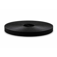 Klittenband tweezijdig extra sterk 10mm zwart - rol van 25m
