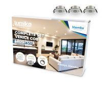Compleet Venice pakket met 3x Venice COB ledspot 3000K dimbaar | 863852