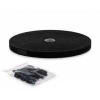 Mepac Klittenband  2-in-1, 20mm zwart, 25m + 50 clips