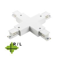 3 fase rails - X connector (95x95 mm) wit (RAL9010)