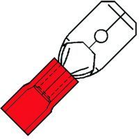 Klemko geïsoleerde Vlaksteker 6,3x0,8mm super pidg 0,5-1,5 mm², PVC | 100110