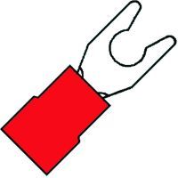Klemko geïsoleerde klemvorkkabelschoen M4 voor draad 0,5-1,5 mm²