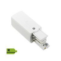 3 fase rails - connector met fase invoer, wit (RAL9010), Rechts