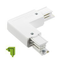 3 fase rails - L connector, wit (RAL 9010), Links