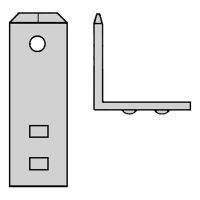 Tab voor Vlakstekerhuls 6,3x0,8 boutgat M0 H=90° staal verni