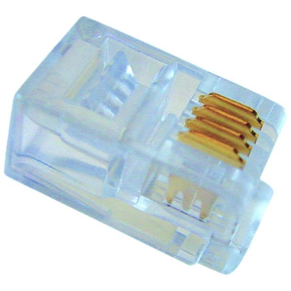 Klemko RJ10 connector 6p4c rond soepele kabel | 183244