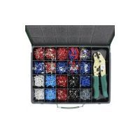 Klemko assortiment geïsoleerde kabelschoenen en adereindhulzen met tang standaard kleur | 910041