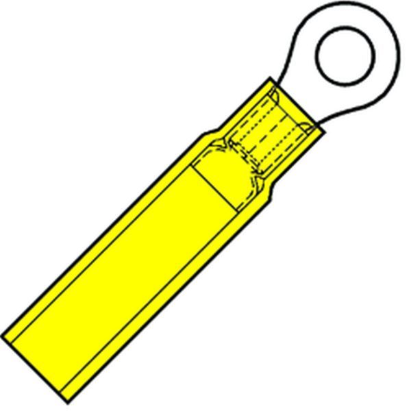 Waterdichte Föhnringkabelschoen M-13 voor 4,0-6,0 mm²