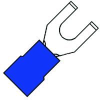 Geïsoleerde lip Vorkkabelschoen M5 voor 1,5-2,5 mm²