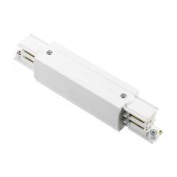 3 fase rails - tussenstuk met fase invoer, wit (RAL9010)